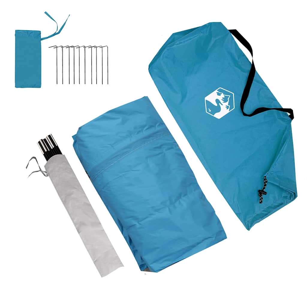 vidaXL Καραβάνι Σκηνή με στέγη με αποθήκευση Μπλε 252 x 245 x 245 εκ