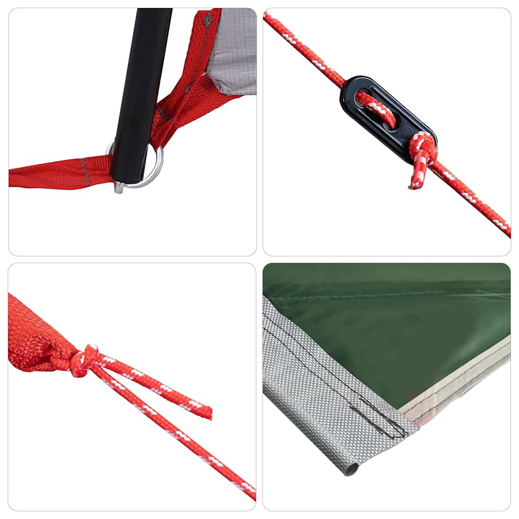 vidaXL Καραβάνι Σκηνή με στέγη με αέρα αέρα Πράσινο 410 x 275 x 245 εκ