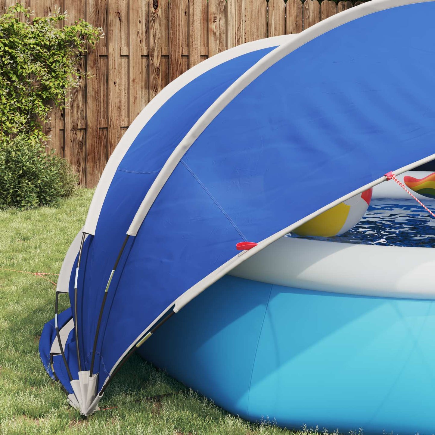 vidaXL Θόλος πισίνας 336 x 322 x 160 εκ. Αζούρ Μπλε