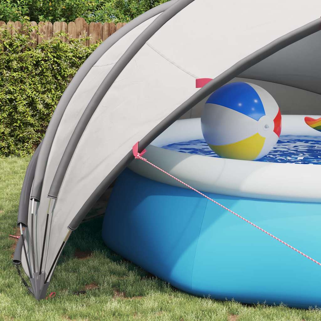 vidaXL Θόλος πισίνας Γκρι και Πορτοκαλί 500 x 500 x 236 εκ.
