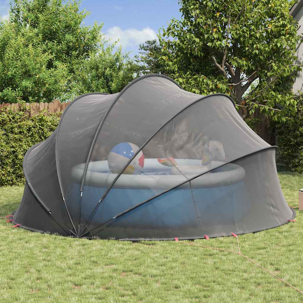 vidaXL Θόλος πισίνας 546 x 516 x 250 εκ. Μαύρο