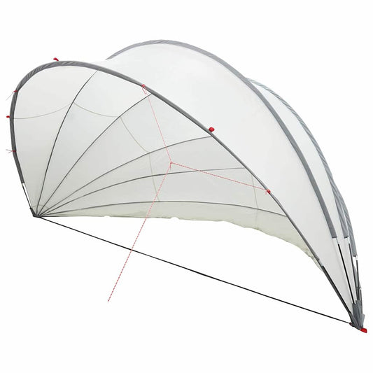 vidaXL Θόλος πισίνας Γκρι και Πορτοκαλί 592 x 590 x 275 εκ.