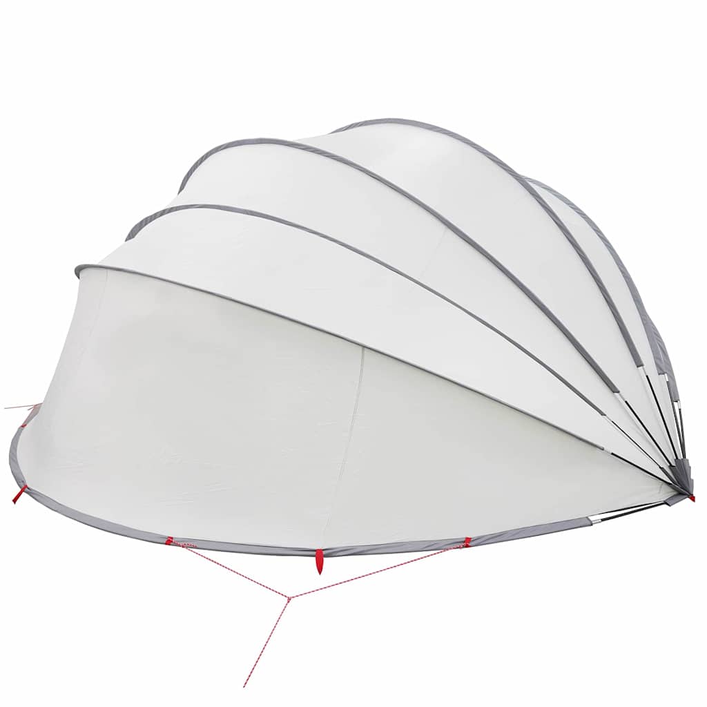 vidaXL Θόλος πισίνας Γκρι και Πορτοκαλί 592 x 590 x 275 εκ.