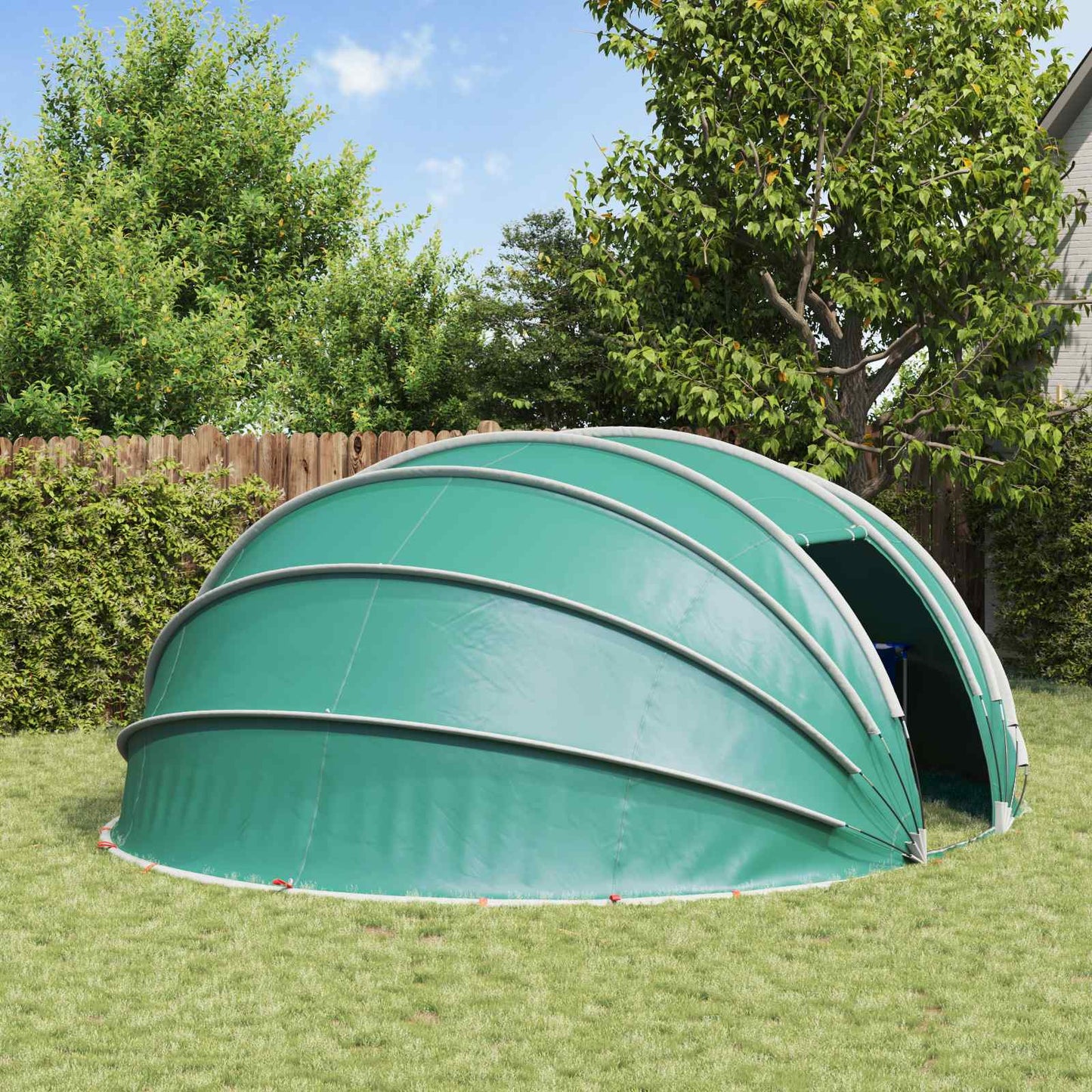 vidaXL Σκηνή πισίνας τύπου θόλου 538 x 440 x 204 εκ. Θαλασσί