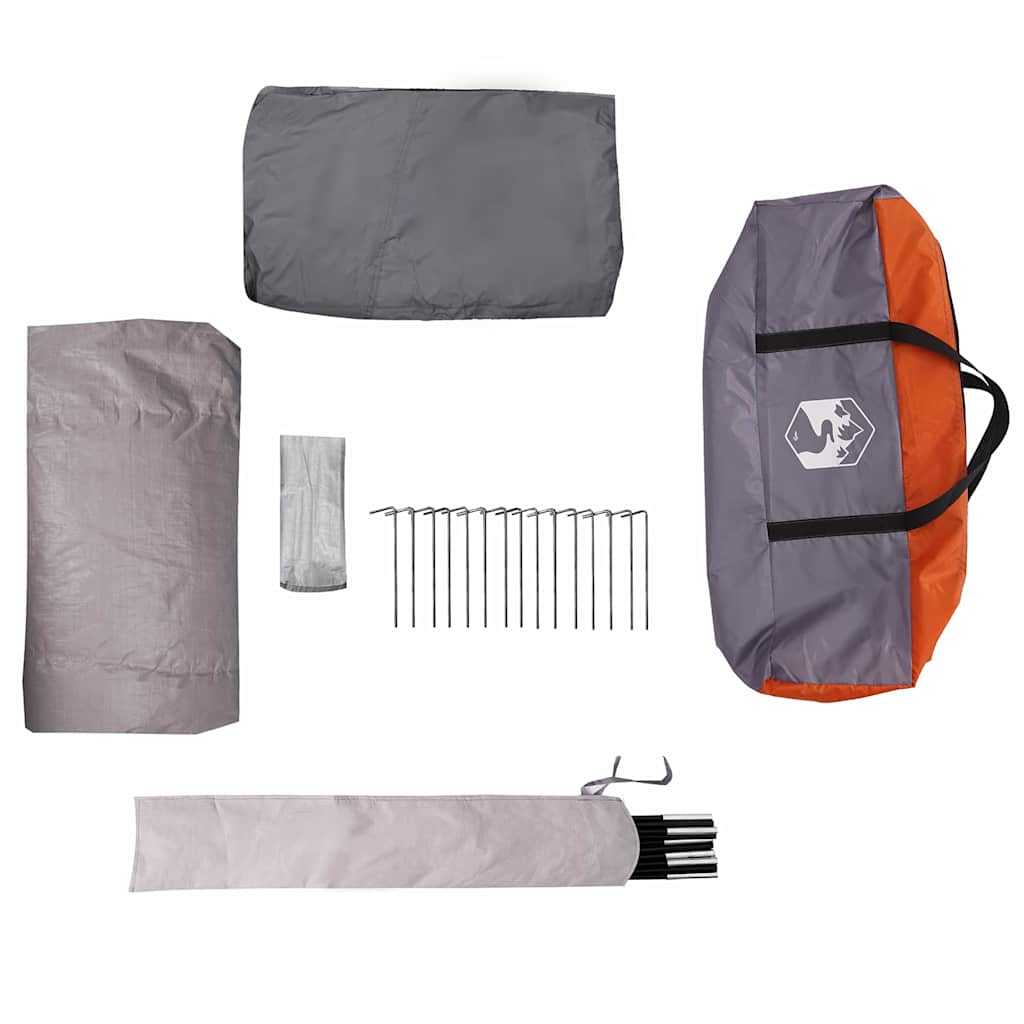 vidaXL Σκηνίτσα Teepee με στέγη Γκρι και Πορτοκαλί 720 x 465 x 295 εκ