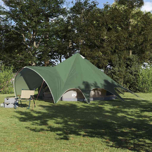 vidaXL Σκηνίτσα Teepee με στέγη Πράσινο και Γκρι 600 x 600 x 347 εκ
