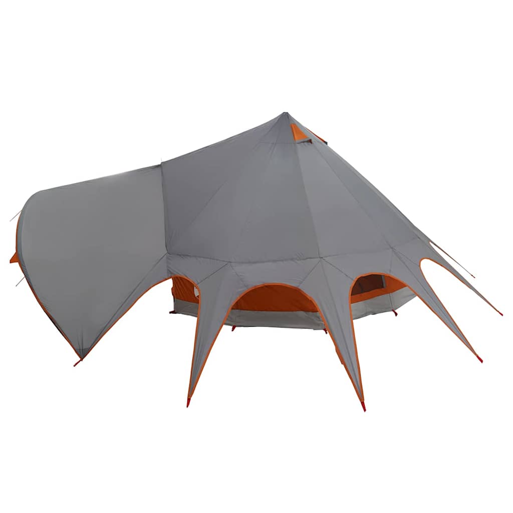 vidaXL Σκηνίτσα Teepee με στέγη Γκρι και Πορτοκαλί 600 x 600 x 347 εκ