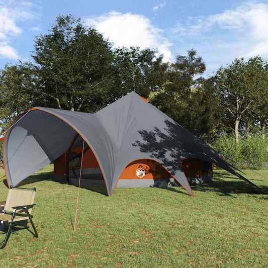 vidaXL Σκηνίτσα Teepee με στέγη Γκρι και Πορτοκαλί 600 x 600 x 347 εκ