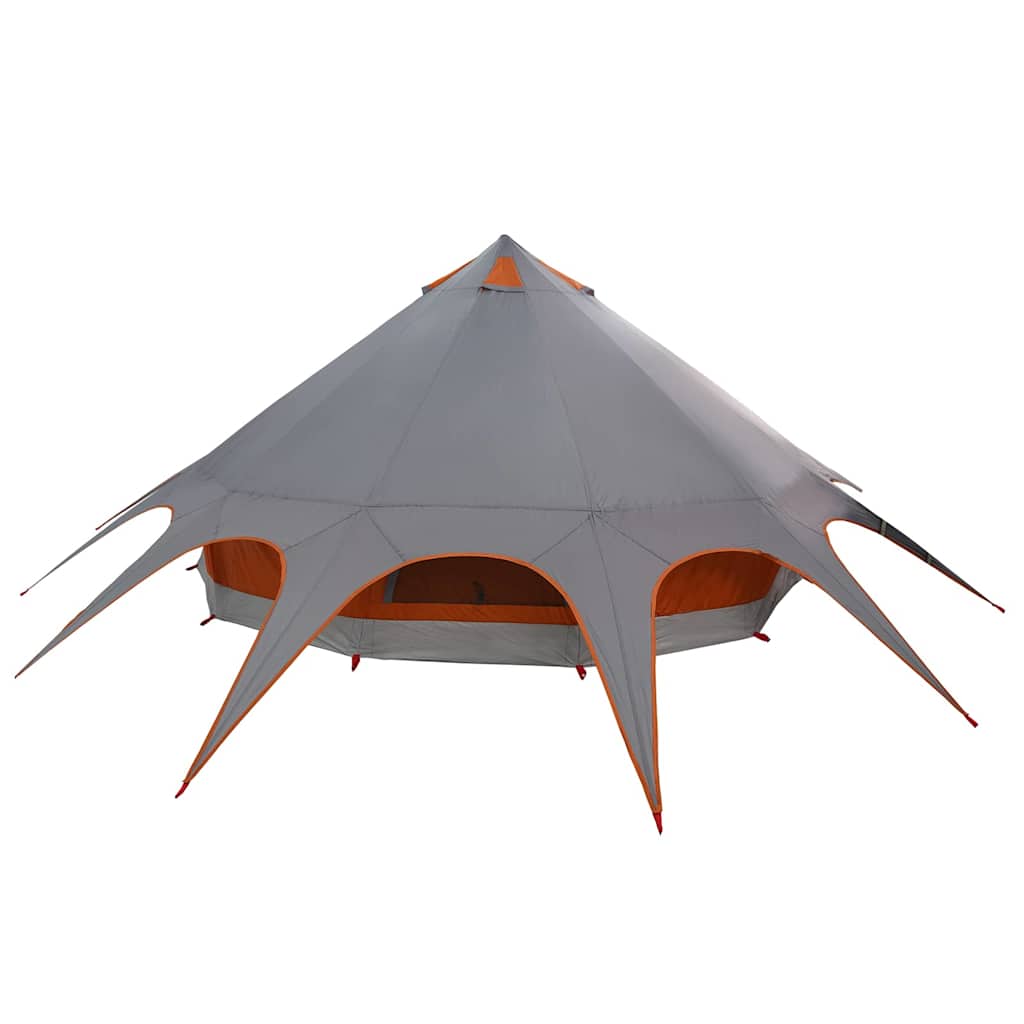 vidaXL Σκηνίτσα Teepee με στέγη Γκρι και Πορτοκαλί 600 x 600 x 347 εκ