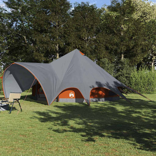 vidaXL Σκηνίτσα Teepee με στέγη Γκρι και Πορτοκαλί 600 x 600 x 347 εκ