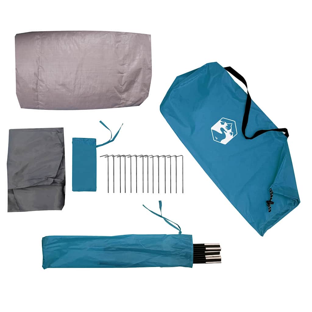 vidaXL Σκηνή τούνελ με στέγη Μπλε και Γκρι 318 x 275 x 140 εκ.