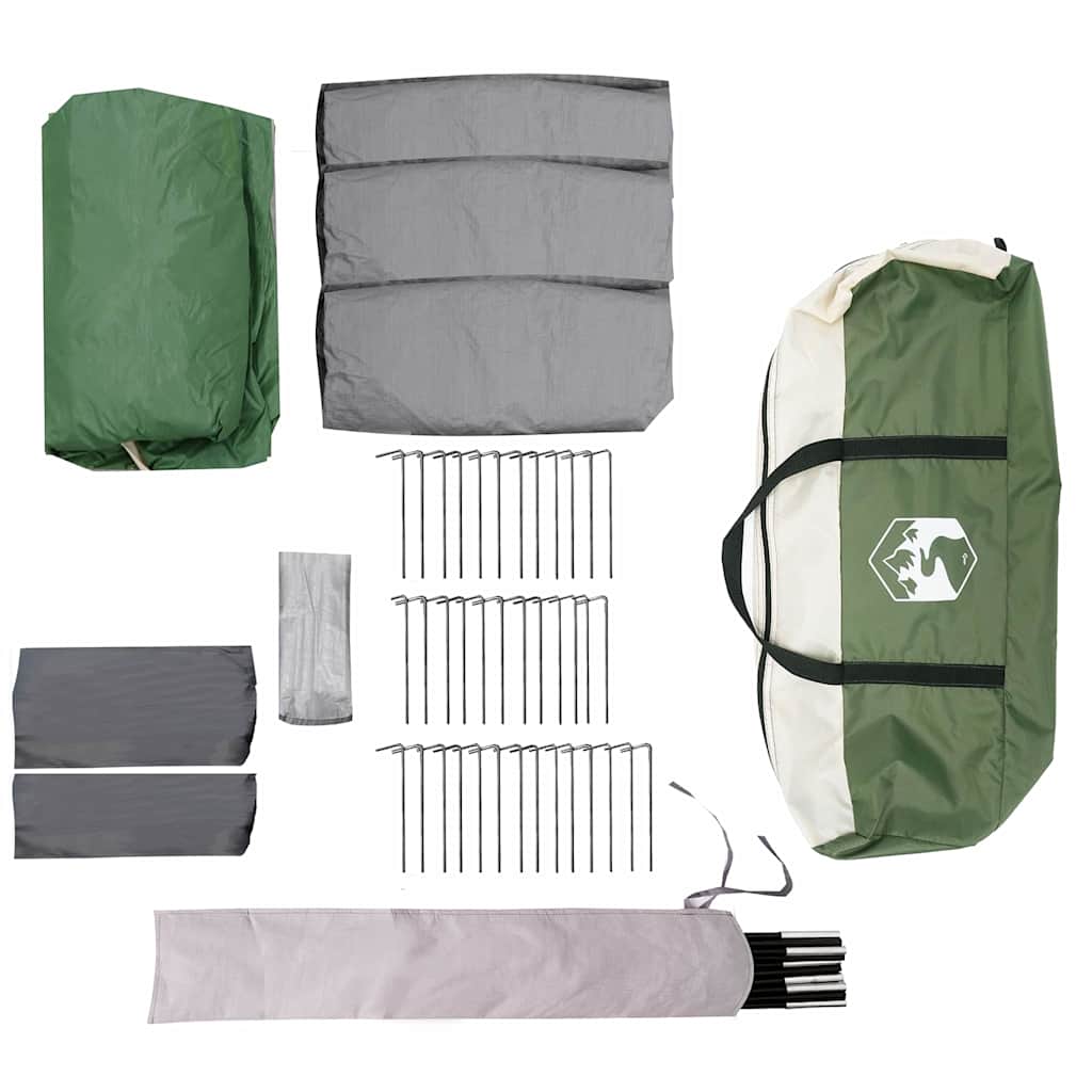 vidaXL Οικογενειακή Σκηνή Πράσινο και Λευκό 760 x 645 x 230 εκ.