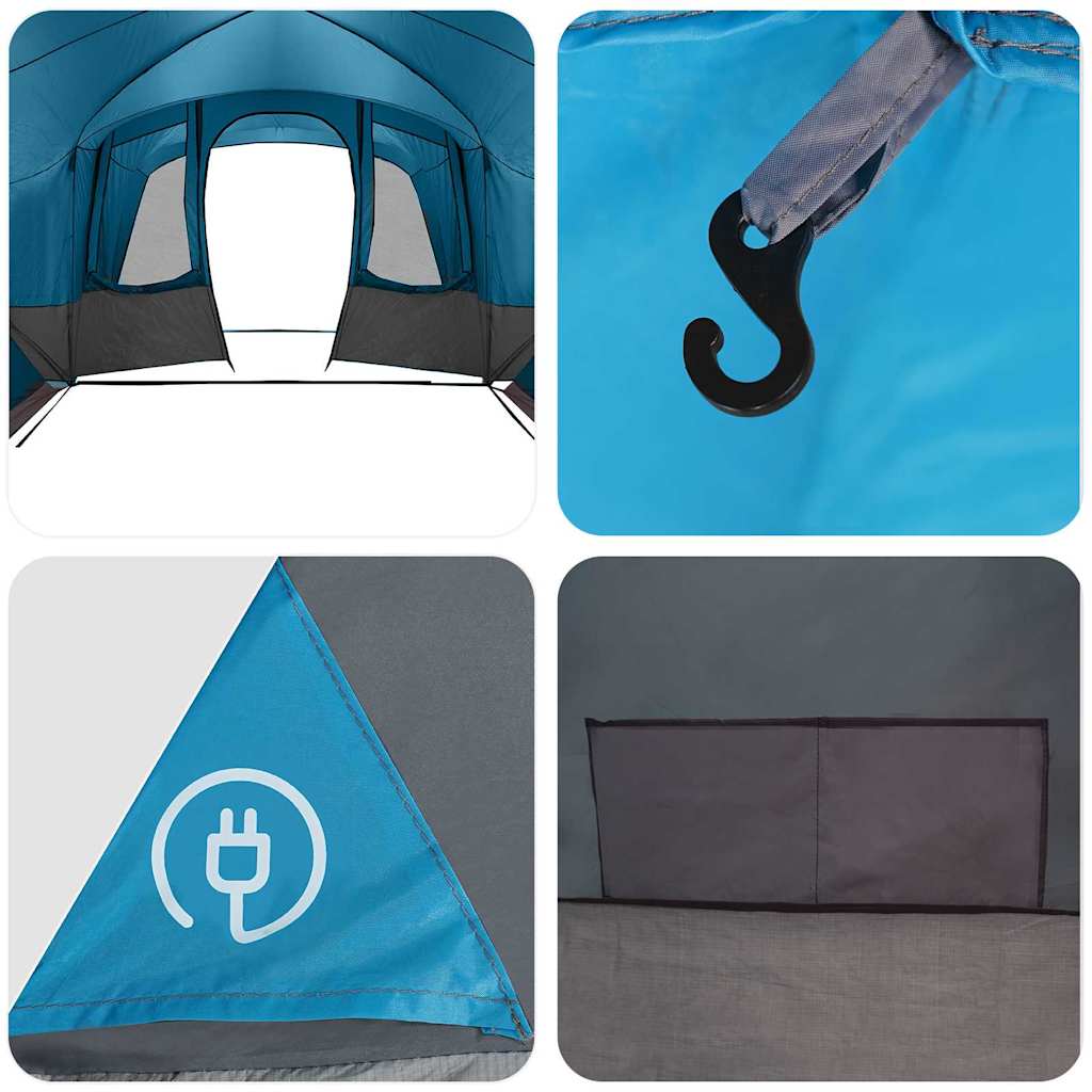 vidaXL Οικογενειακή Σκηνή με στέγη Μπλε και Γκρι 760 x 645 x 230 εκ.