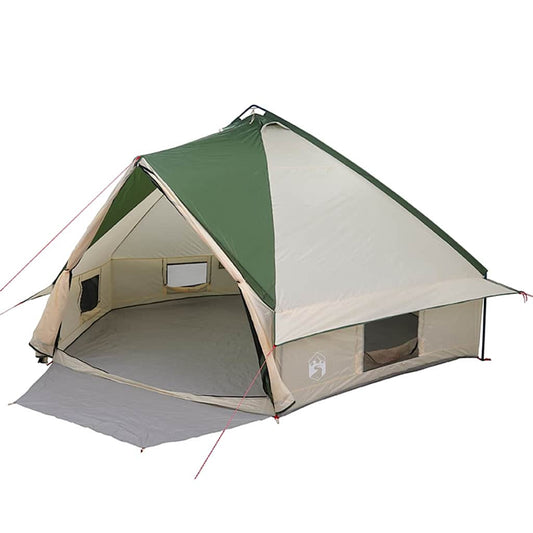 vidaXL Σκηνίτσα Teepee με στέγη Πράσινο και Λευκό 490 x 410 x 210 εκ.