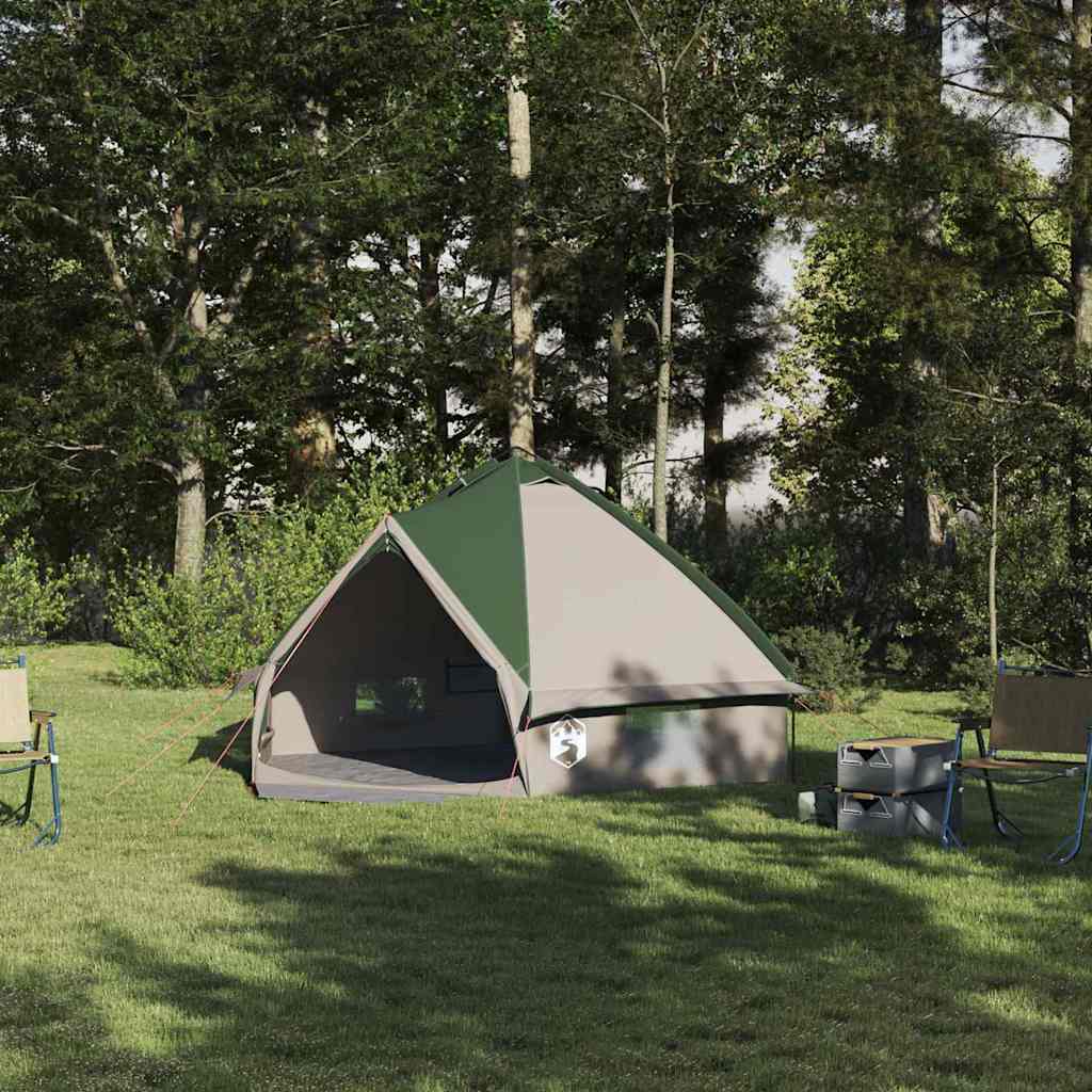 vidaXL Σκηνίτσα Teepee με στέγη Πράσινο και Γκρι 490 x 410 x 210 εκ.