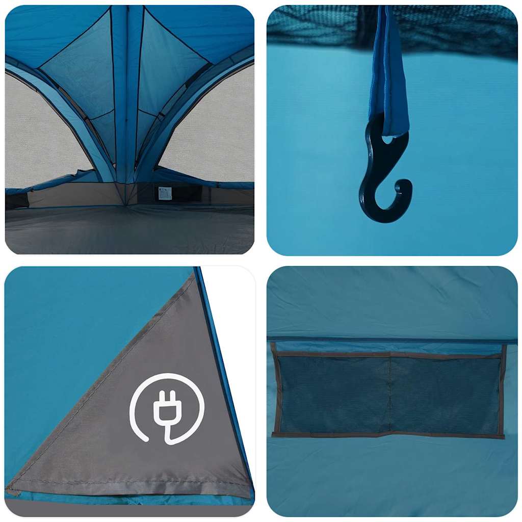 vidaXL Οικογενειακή Σκηνή με στέγη Μπλε και Γκρι 460 x 430 x 214 εκ.