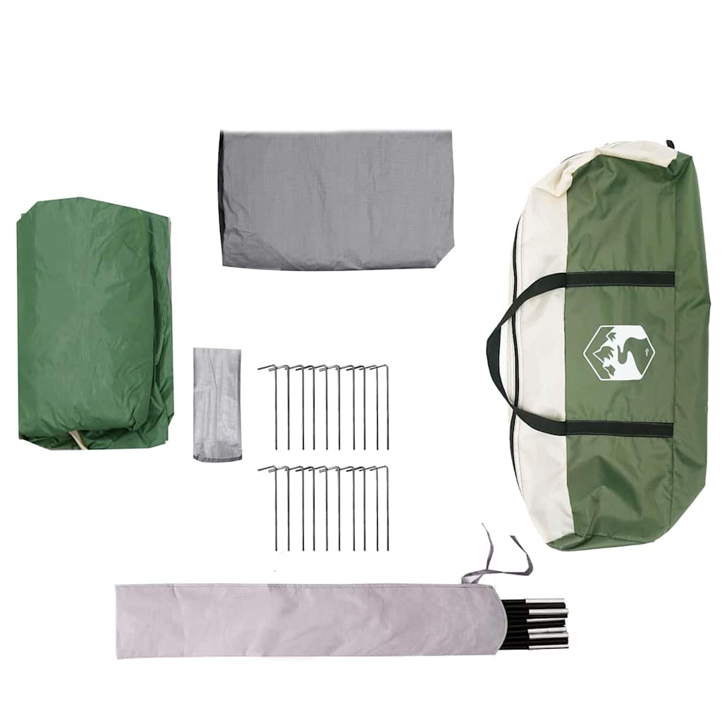 vidaXL Οικογενειακή Σκηνή Πράσινο και Λευκό 324 x 255 x 230 cm