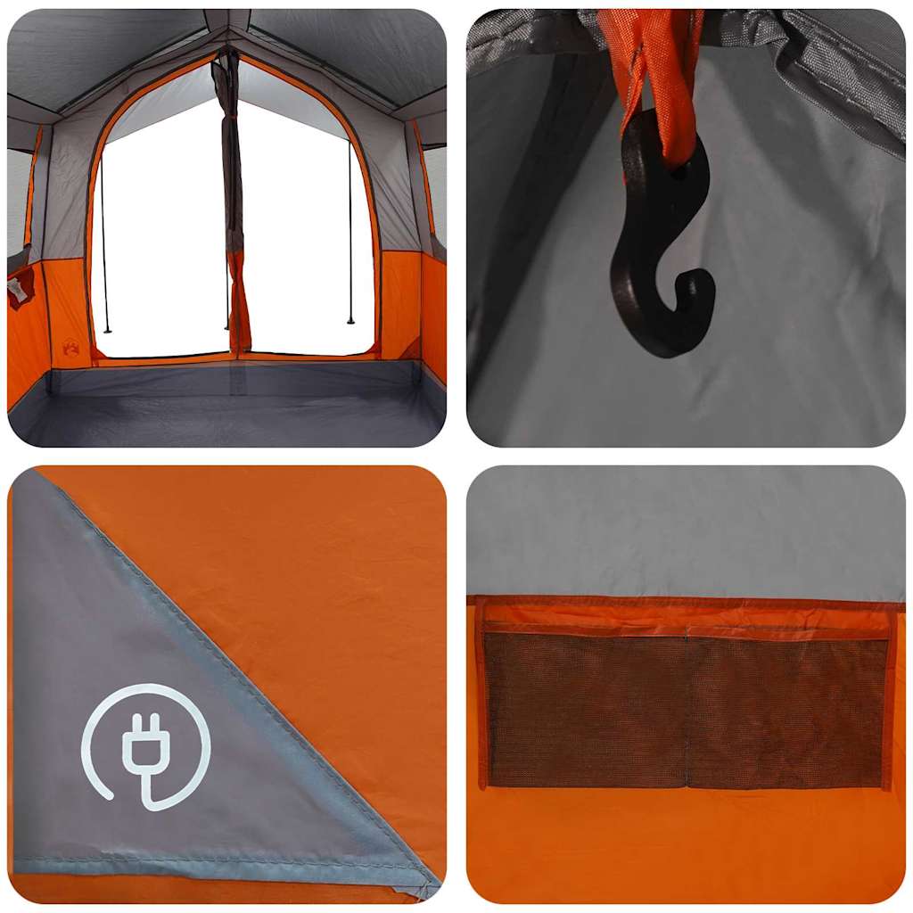 vidaXL Οικογενειακή Σκηνή Γκρι και Πορτοκαλί 324 x 255 x 230 cm