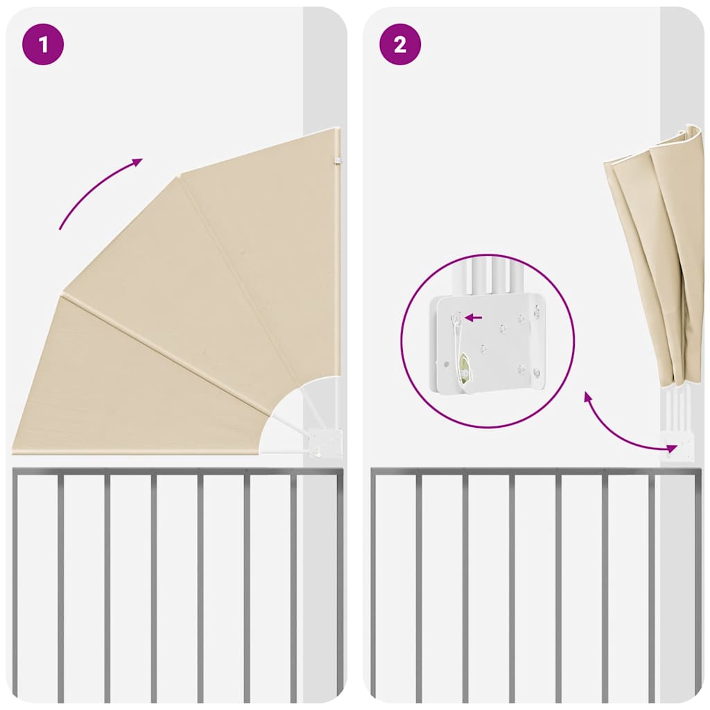 vidaXL Αδιάφανο σκίαστρο μπαλκονιού Μπεζ 115 x 115 εκ Πολυεστέρας