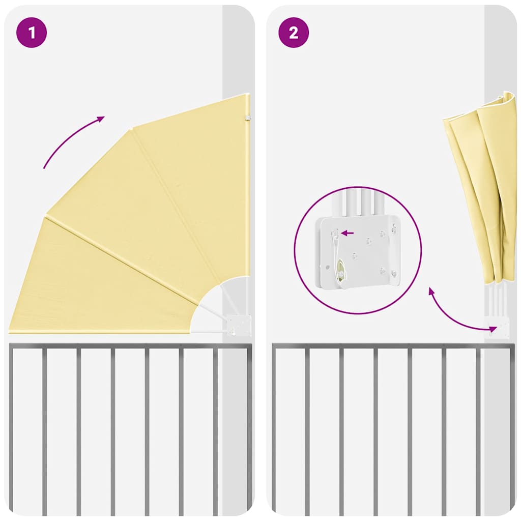 vidaXL Αδιάφανο σκίαστρο μπαλκονιού Άμμος 115 x 115 εκ Πολυεστέρας