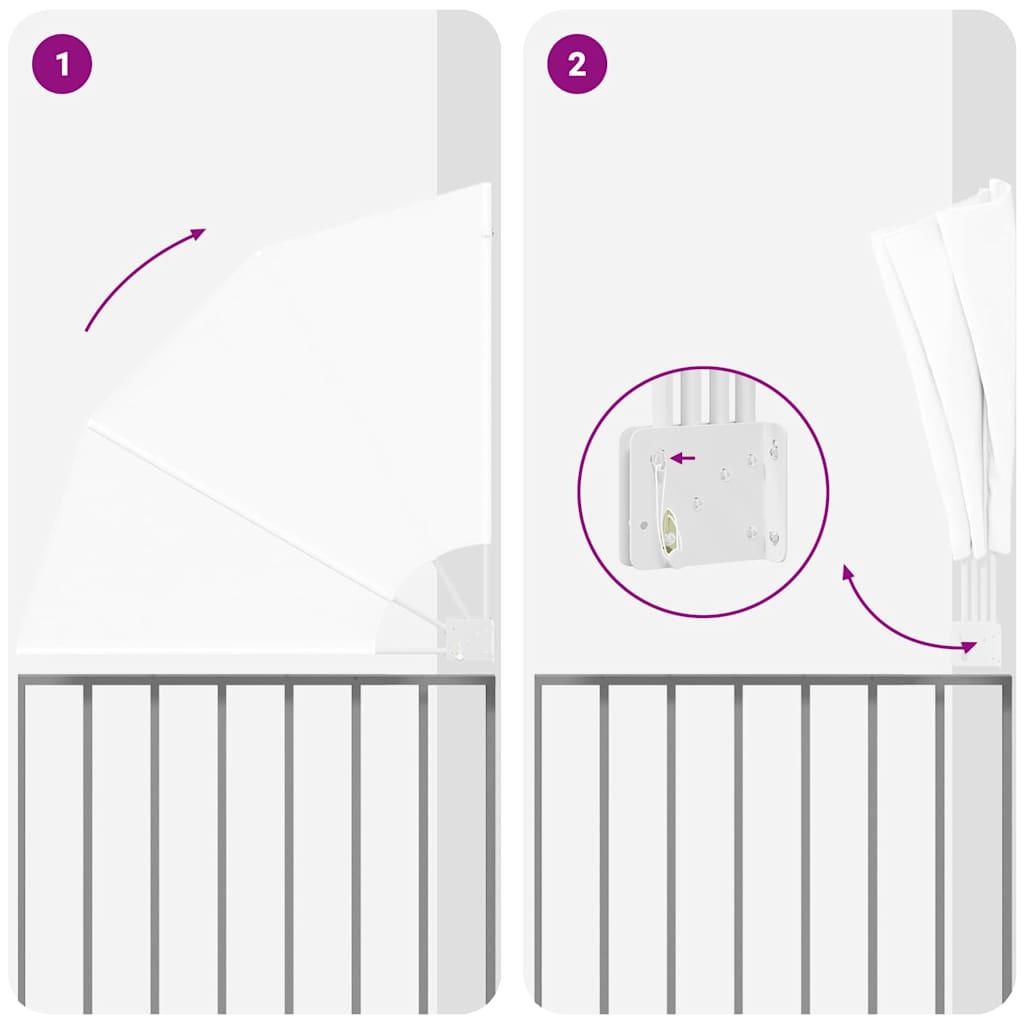 vidaXL Αδιάφανο σκίαστρο μπαλκονιού Λευκό 115 x 115 εκ Πολυεστέρας