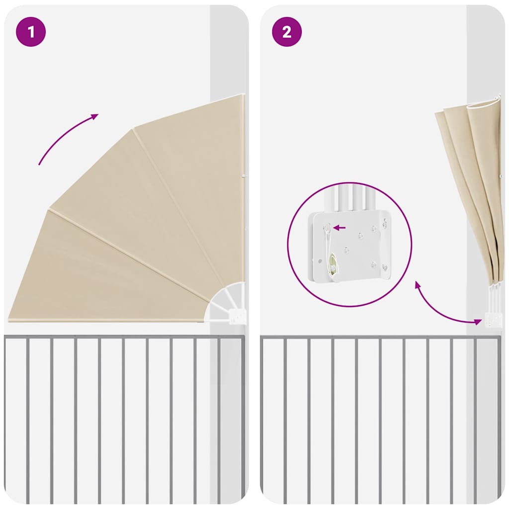 vidaXL Αδιάφανο σκίαστρο μπαλκονιού Μπεζ 160 x 160 cm Πολυεστέρας