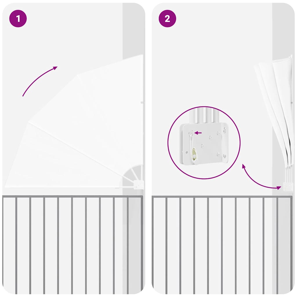 vidaXL Αδιάφανο σκίαστρο μπαλκονιού Λευκό 160 x 160 cm Πολυεστέρας