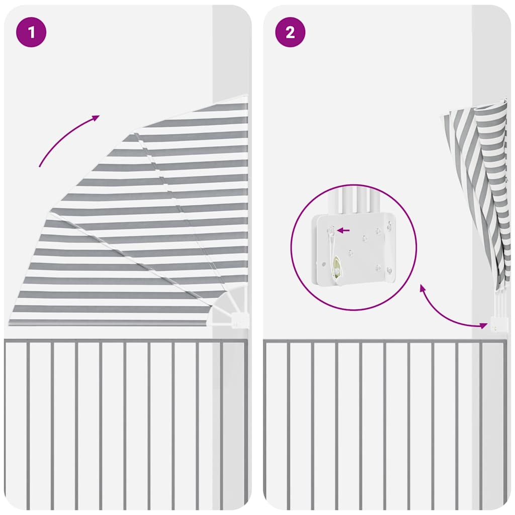 vidaXL Αδιάφανο σκίαστρο μπαλκονιού Γκρι και Λευκό 160 x 160 cm