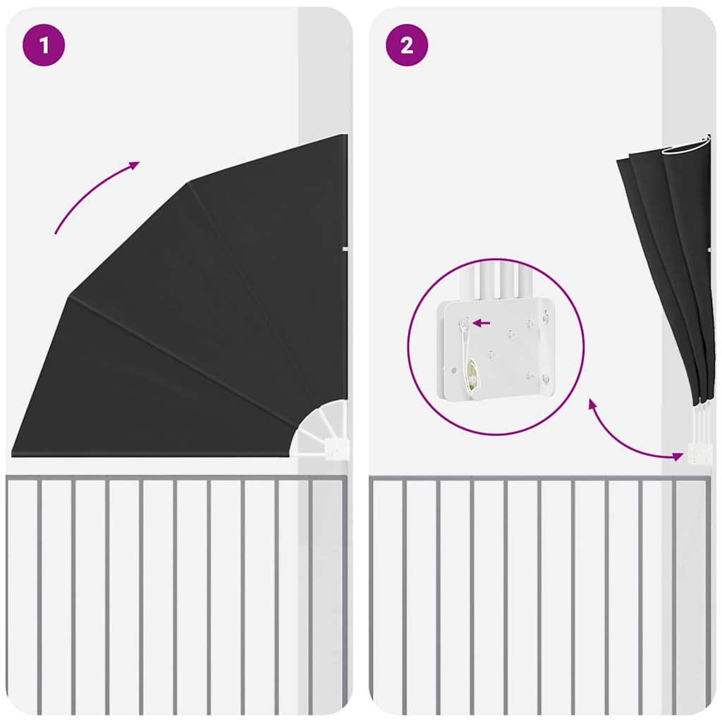 vidaXL Αδιάφανο σκίαστρο μπαλκονιού Ανθρακί 140 x 140 cm Πολυεστέρας