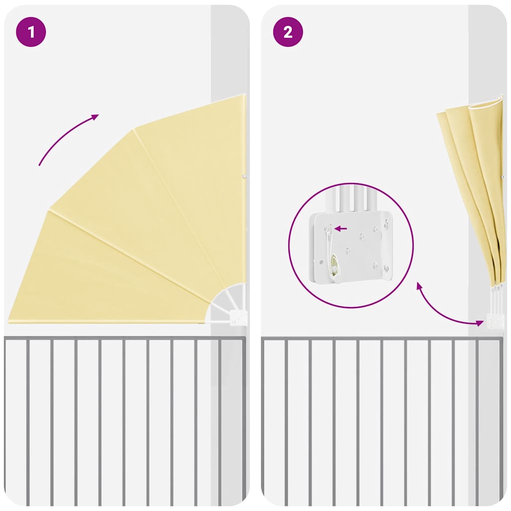 vidaXL Αδιάφανο σκίαστρο μπαλκονιού Άμμος 140 x 140 cm Πολυεστέρας