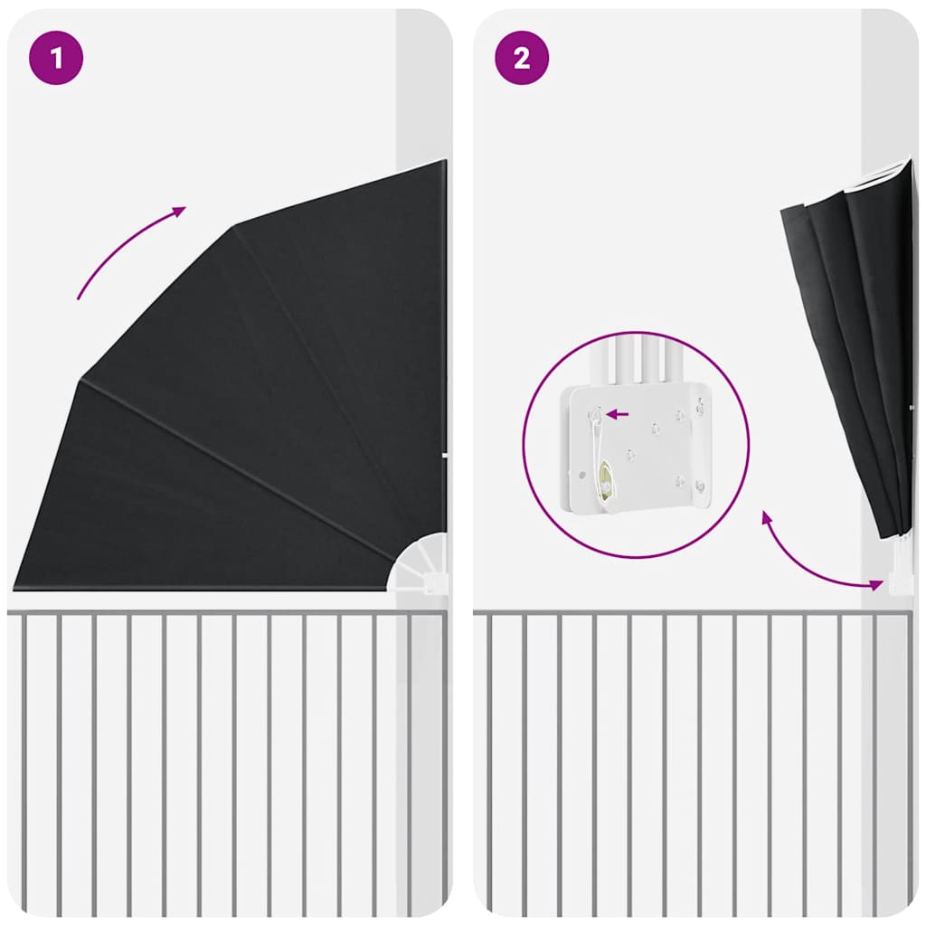 vidaXL Αδιάφανο σκίαστρο μπαλκονιού Ανθρακί 210 x 210 cm Πολυεστέρας