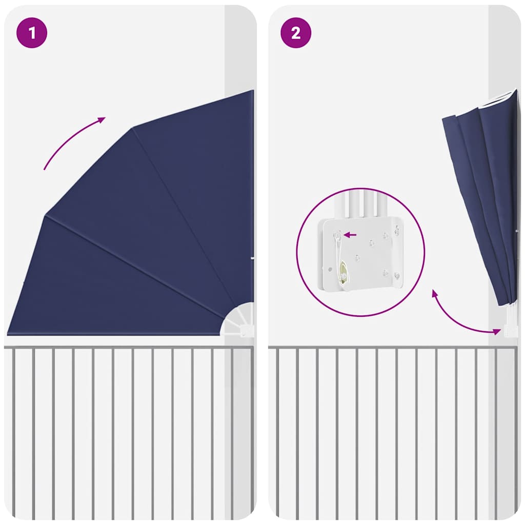 vidaXL Αδιάφανο σκίαστρο μπαλκονιού Σκούρο μπλε 210 x 210 cm