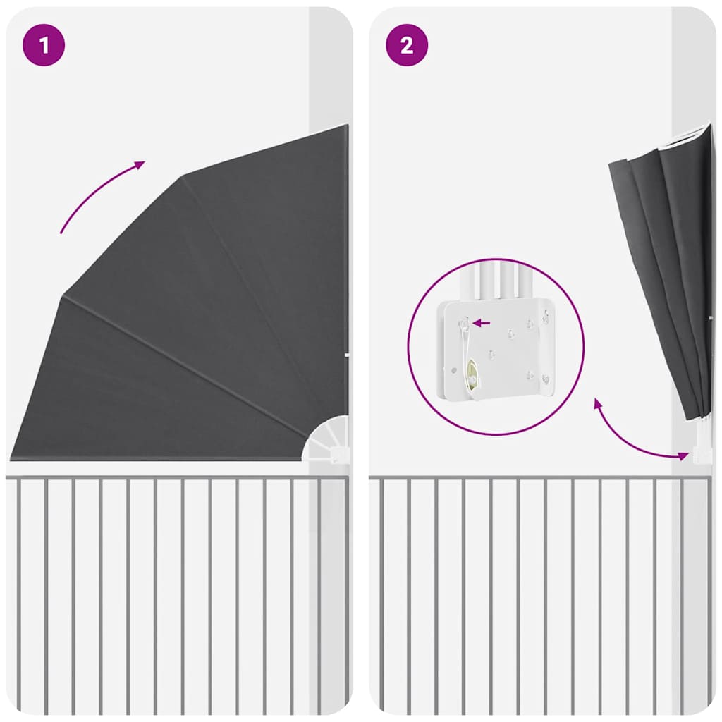 vidaXL Αδιάφανο σκίαστρο μπαλκονιού Μαύρο 210 x 210 cm Πολυεστέρας