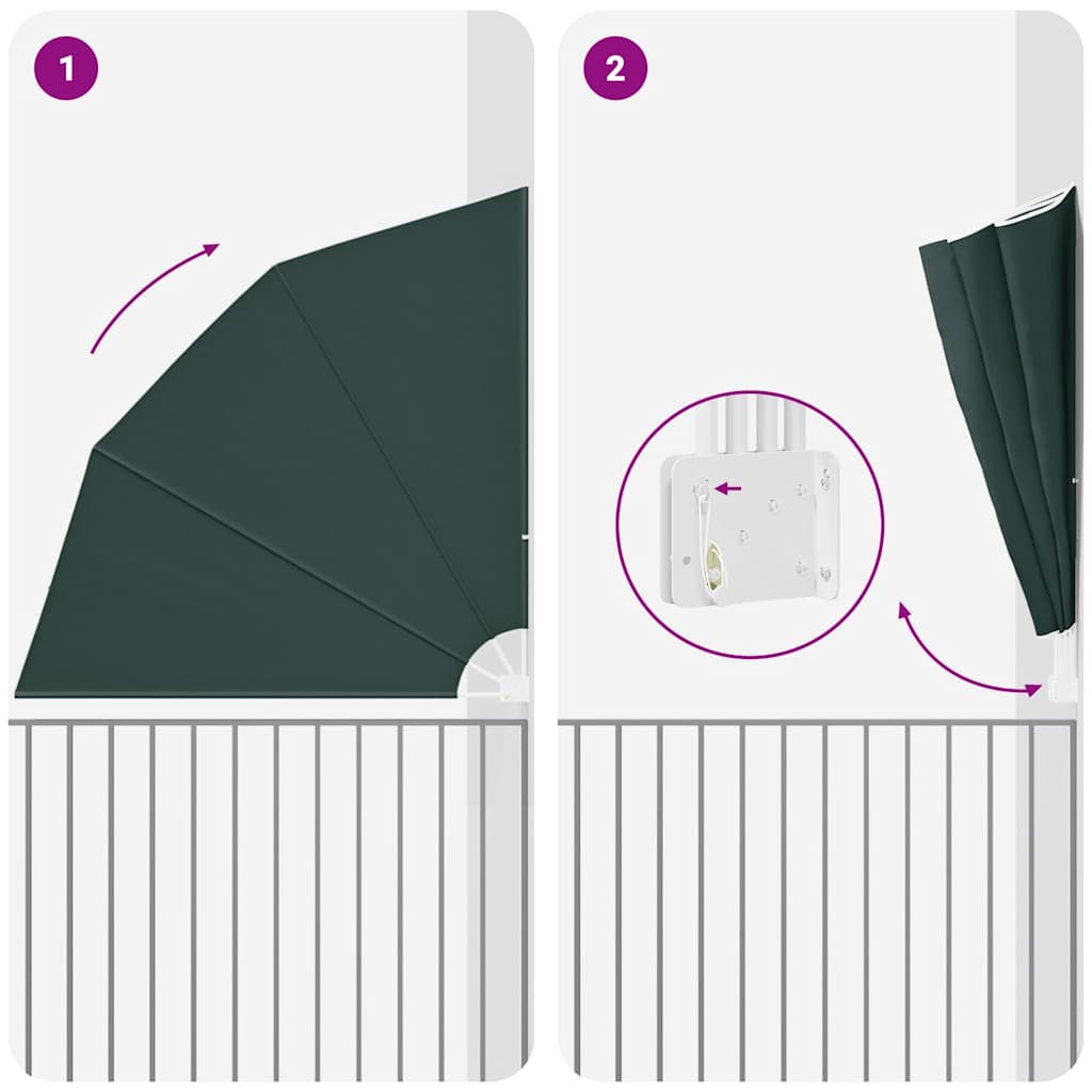 vidaXL Αδιάφανο σκίαστρο μπαλκονιού Σκούρο Πράσινο 210 x 210 cm