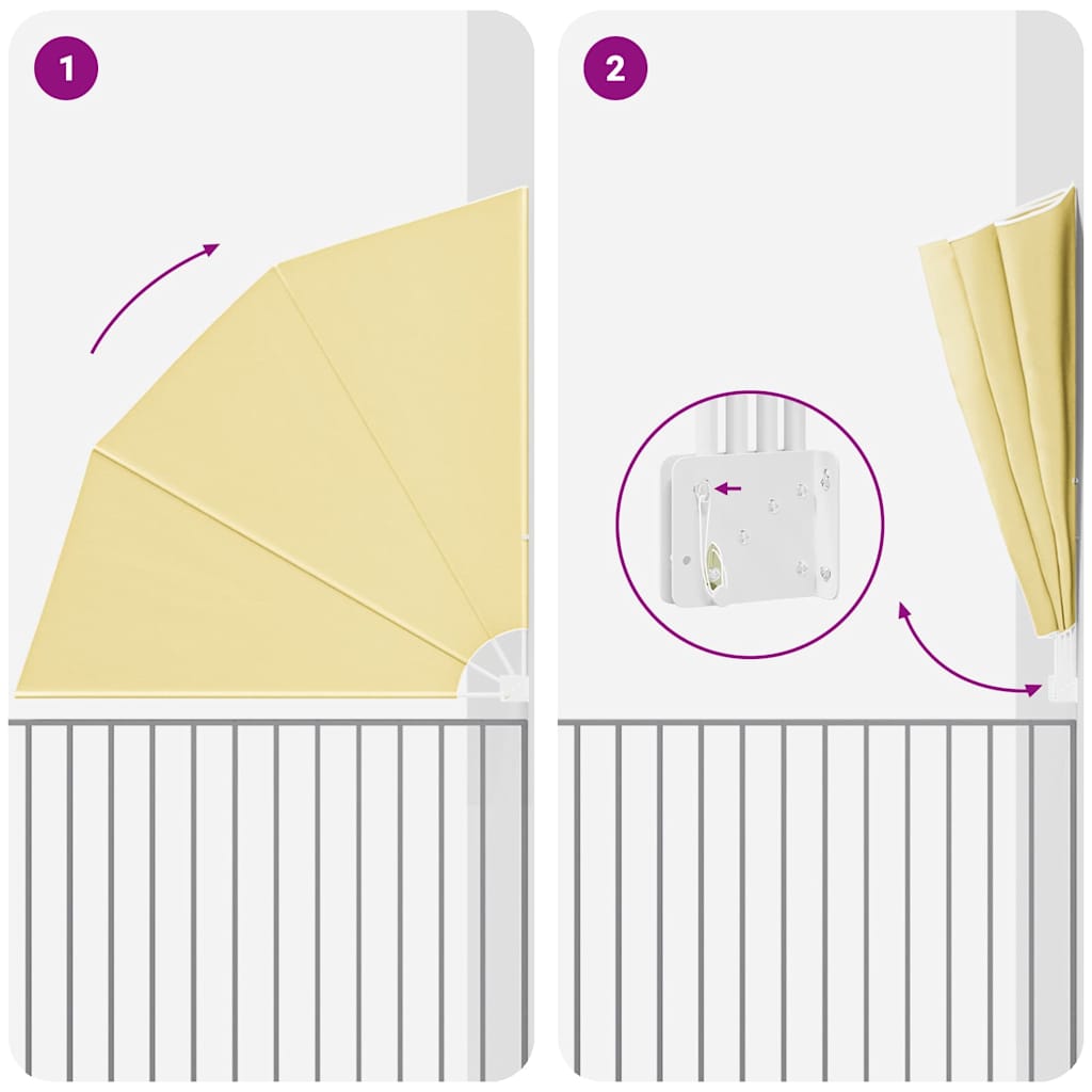 vidaXL Αδιάφανο σκίαστρο μπαλκονιού Άμμος 210 x 210 cm Πολυεστέρας