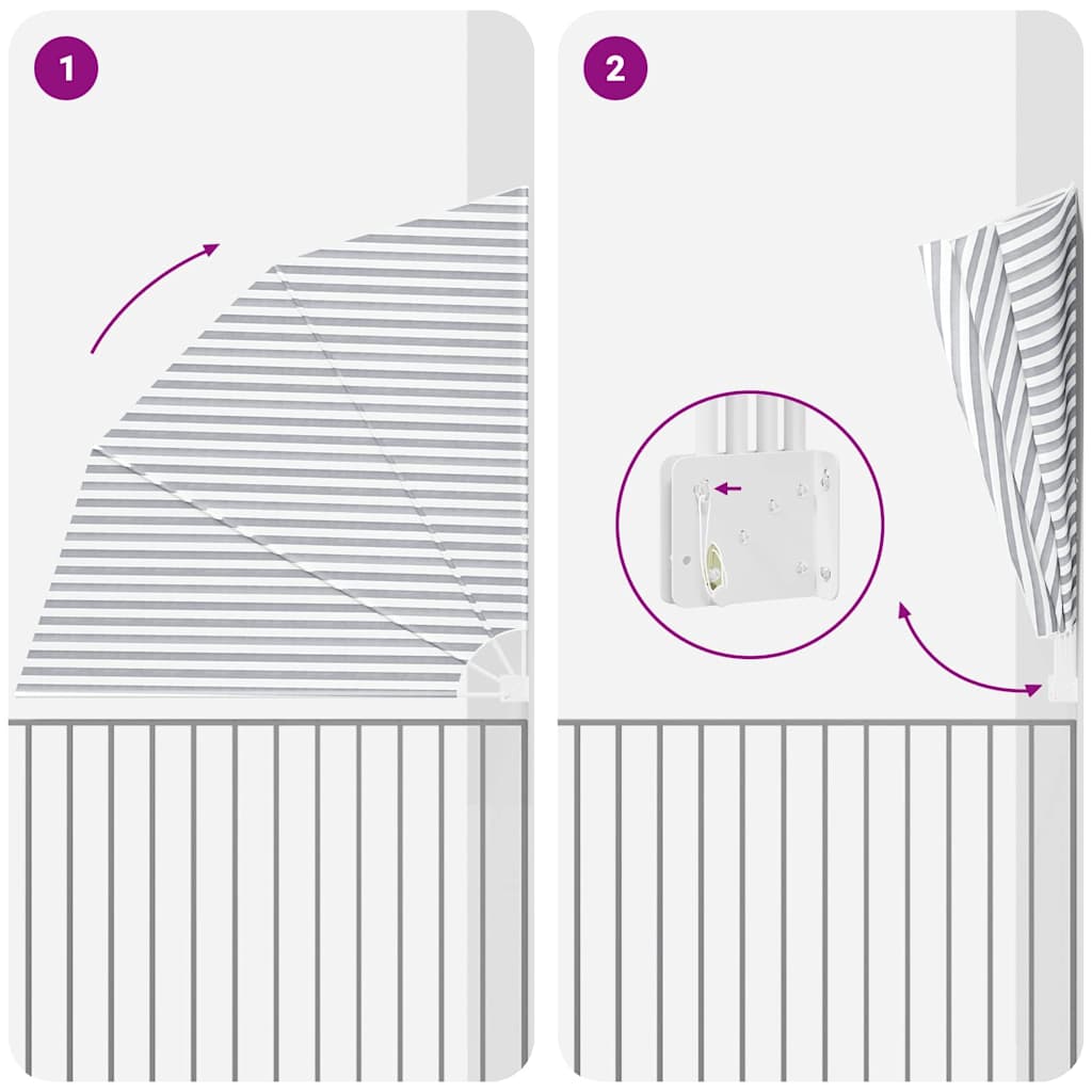 vidaXL Αδιάφανο σκίαστρο μπαλκονιού Γκρι και Λευκό 210 x 210 cm