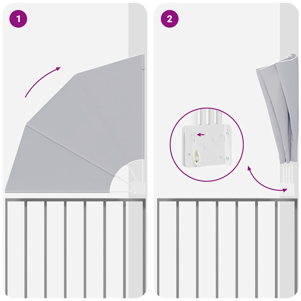 vidaXL Αδιάφανο σκίαστρο μπαλκονιού Γκρι 115 x 115 εκ Πολυεστέρας