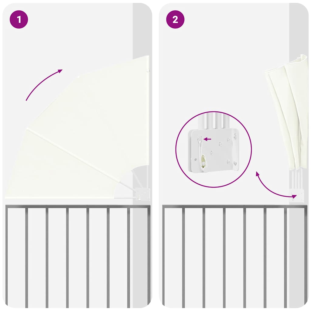 vidaXL Αδιάφανο σκίαστρο μπαλκονιού Κρεμ 115 x 115 εκ Πολυεστέρας