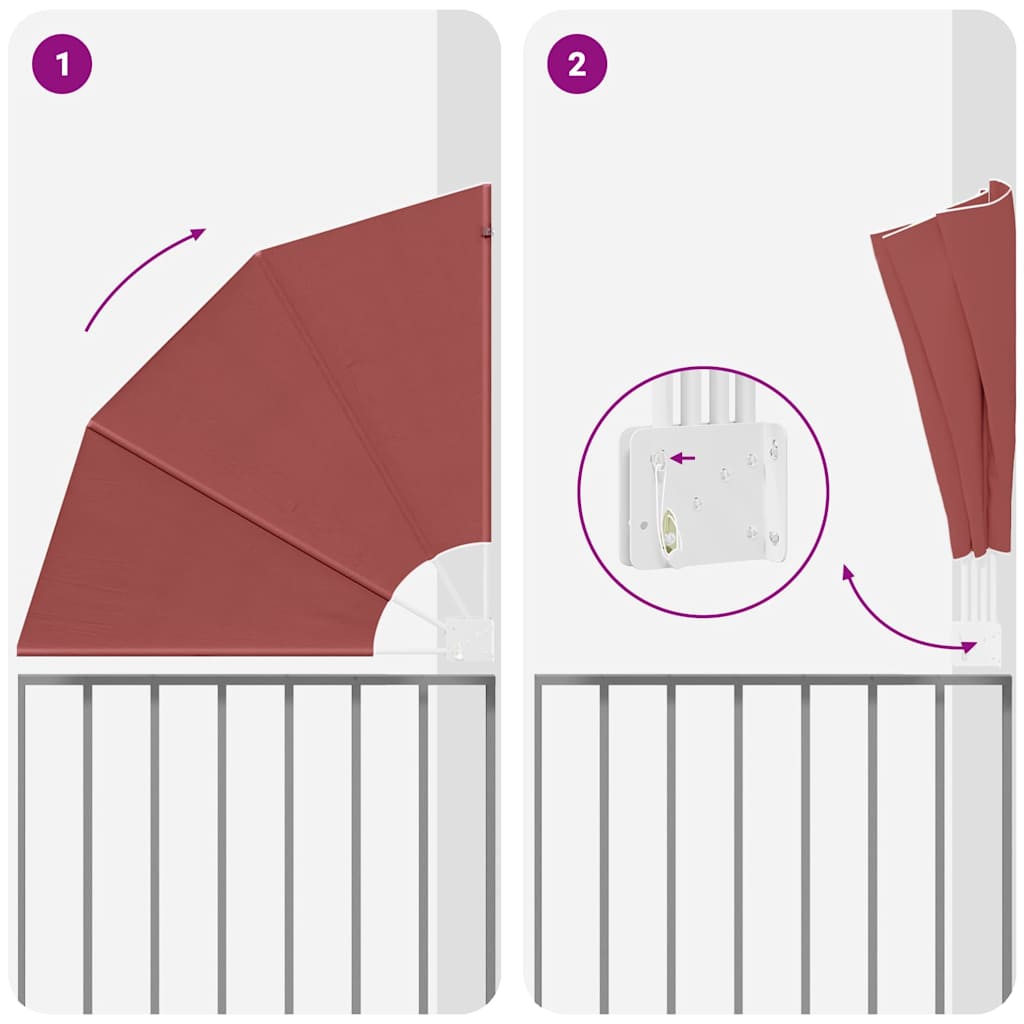 vidaXL Αδιάφανο σκίαστρο μπαλκονιού Τερακότα 115 x 115 εκ Πολυεστέρας