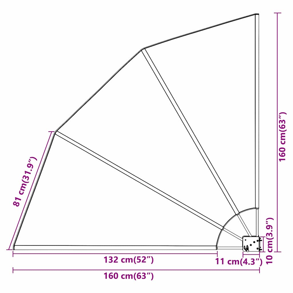 vidaXL Αδιάφανο σκίαστρο μπαλκονιού Γκρι 160 x 160 cm Πολυεστέρας