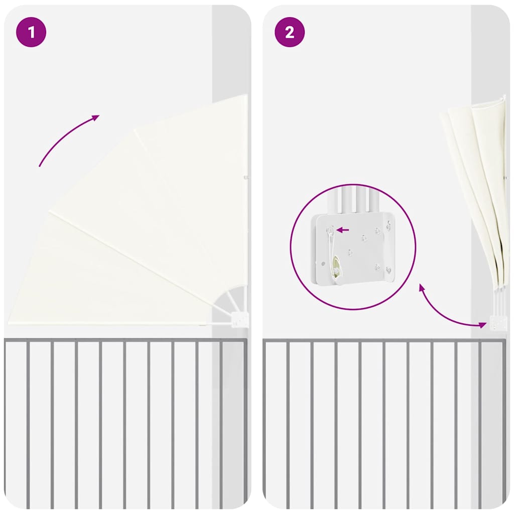 vidaXL Αδιάφανο σκίαστρο μπαλκονιού Κρεμ 160 x 160 cm Πολυεστέρας