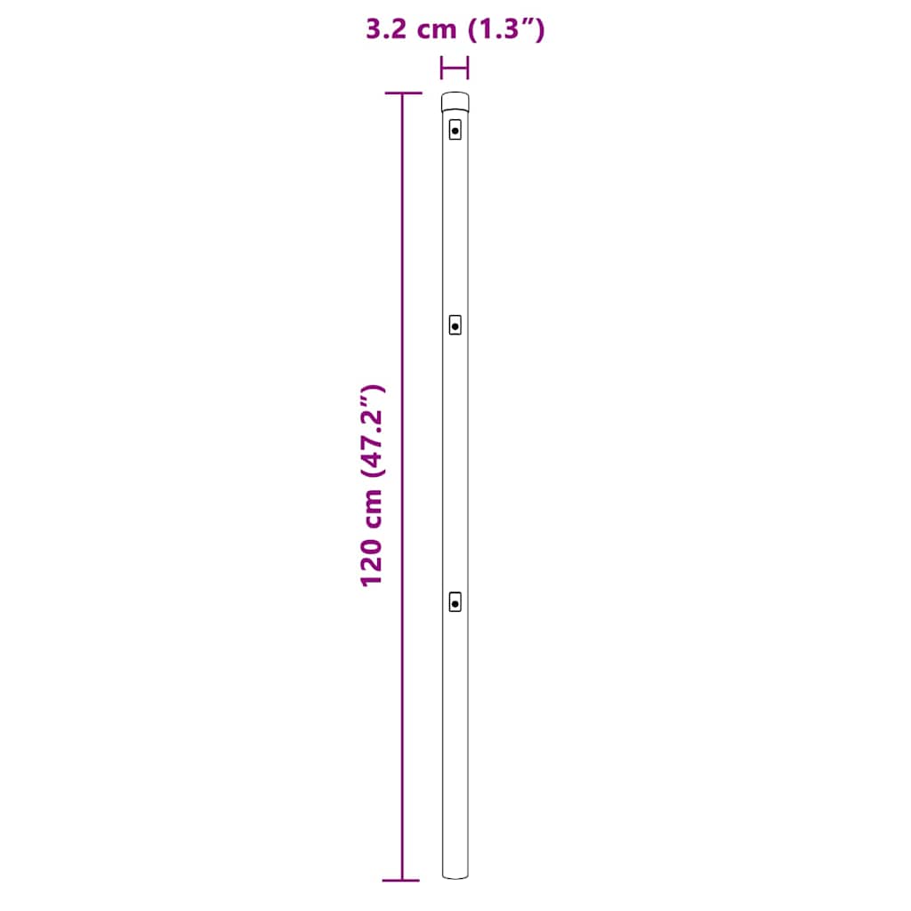 vidaXL Στύλος Περιφράξεων 7 pcs Πράσινο Ατσάλι