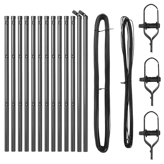vidaXL Στύλος Περιφράξεων 13 pcs Γκρι Ατσάλι