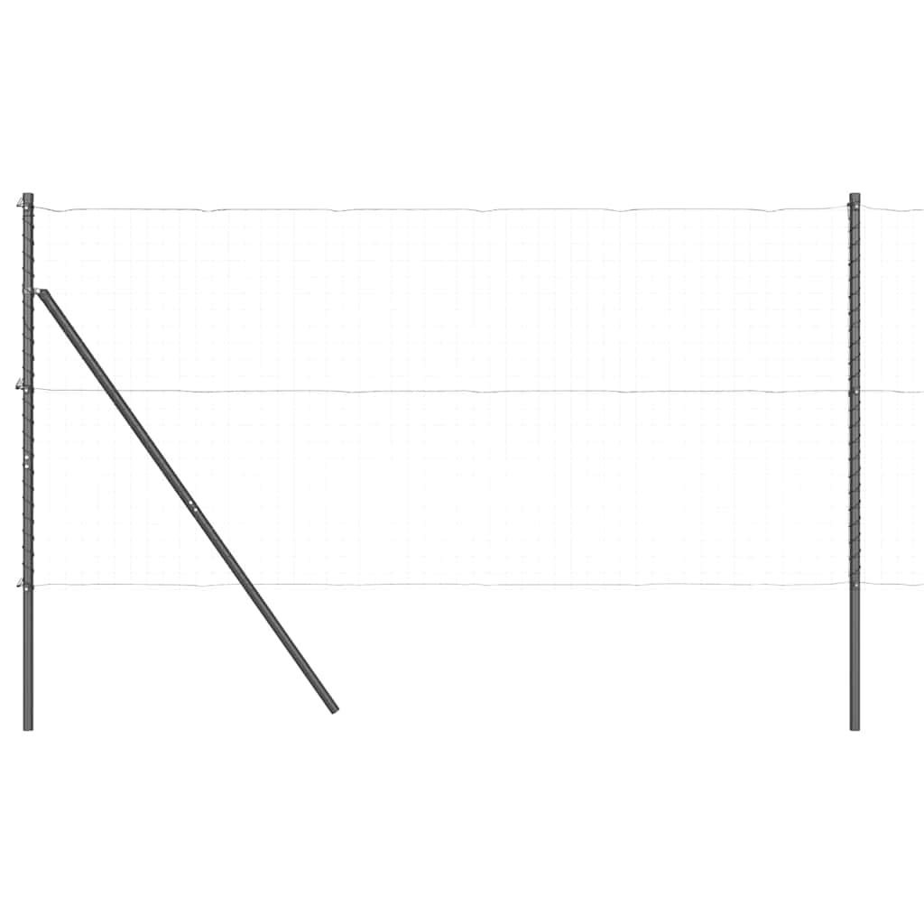 vidaXL Στύλος Περιφράξεων 7 pcs Γκρι Ατσάλι