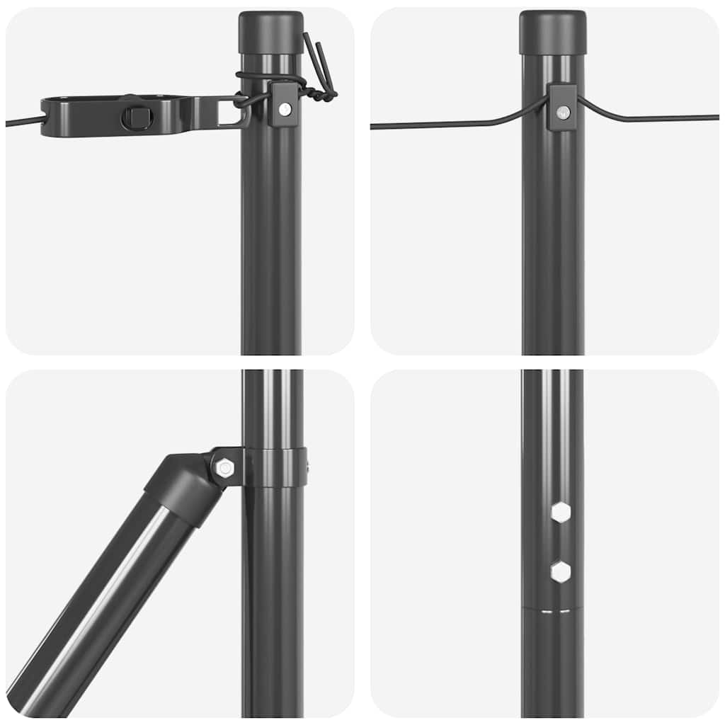 vidaXL Στύλος Περιφράξεων 13 pcs Γκρι Ατσάλι