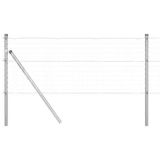 vidaXL Στύλος Περιφράξεων 7 pcs Ασημί Ατσάλι