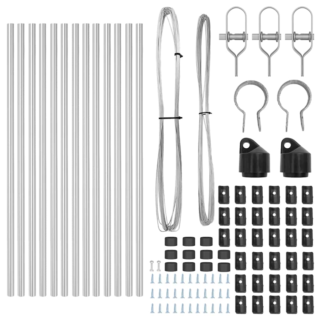 vidaXL Στύλος Περιφράξεων 13 pcs Ασημί Ατσάλι