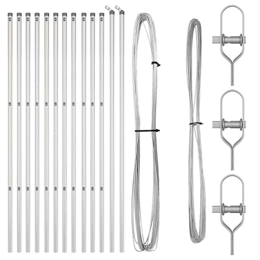 vidaXL Στύλος Περιφράξεων 13 pcs Ασημί Ατσάλι