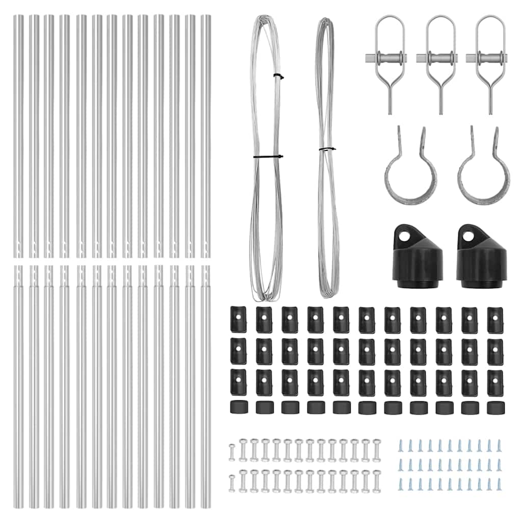 vidaXL Στύλος Περιφράξεων 13 pcs Ασημί Ατσάλι