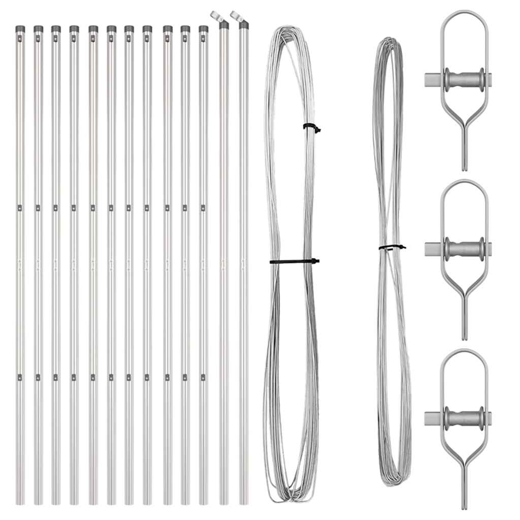 vidaXL Στύλος Περιφράξεων 13 pcs Ασημί Ατσάλι